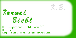 kornel biebl business card